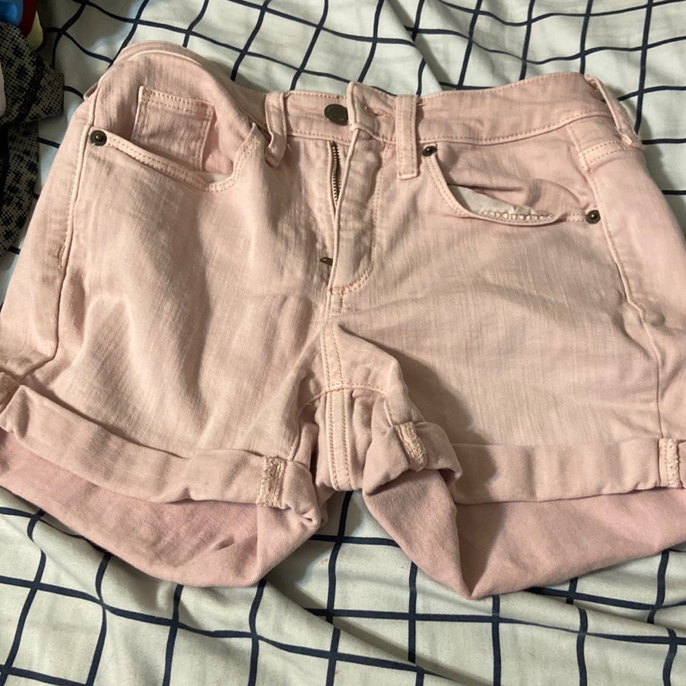 Light pink universal threat jean shorts